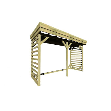 ABRI Bûches en Bois – 3,15×1,31m – Pin Sylvestre traité Autoclave – 4 stères