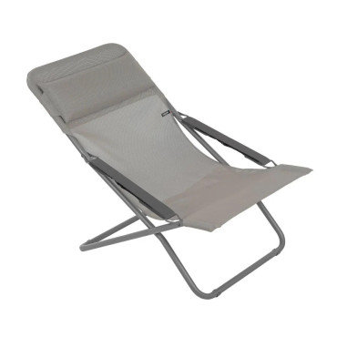 Chaise longue / bain de soleil pliant Transabed Batyline® Iso Marron Terre tube Titane