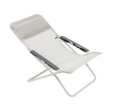 Chaise longue / bain de soleil pliant Transabed Batyline® Iso Marron Terre tube Titane