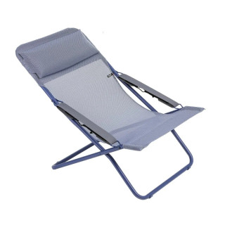 Chaise longue / bain de soleil pliant Transabed Batyline® Iso Marron Terre tube Titane