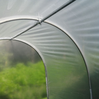 Serre de Jardin Pieds Droits CAPUCINE Largeur 3 m 12 m² Arceaux : Ø 40 mm - Acier Galvanisé Faîtières et renforts : Ø 32 mm - Ac