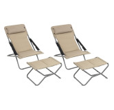 Bain de soleil matelassé pliant Transabed BeComfort  Confort XXL 3 positions dont une allongée