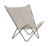 Ensemble de 2 Fauteuils papillon matelassés grande largeur Sphinx avec Table basse Cocoon