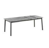 Ensemble 1 table de jardin HPL 6 à 8 personnes et 6 fauteuils de jardin Ancône Hedona