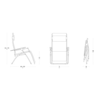 Fauteuil pliant matelassé Zéro Gravité Futura BeComfort