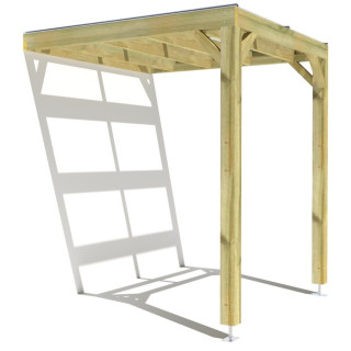 Pergola bois . couverture étanche transparente . 2m x 2m . livraison comprise