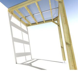 Pergola bois . couverture étanche transparente . 2m x 2m . livraison comprise