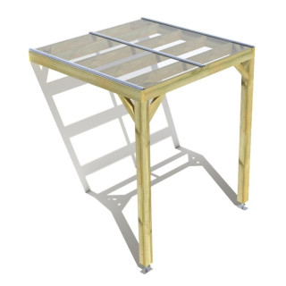 Pergola bois . couverture étanche transparente . 2m x 2m . livraison comprise
