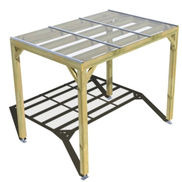 Pergola bois . couverture étanche transparente . 3m x 2m . livraison comprise
