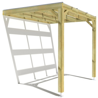 Pergola bois . couverture étanche transparente . 3m x 2m . livraison comprise