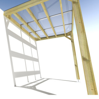 Pergola bois . couverture étanche transparente . 3m x 2m . livraison comprise