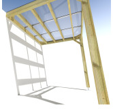 Pergola bois . couverture étanche transparente . 3m x 2m . livraison comprise