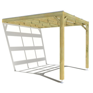 Pergola bois . couverture étanche transparente . 3m x 3m . livraison comprise