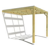 Pergola bois . couverture étanche transparente . 3m x 3m . livraison comprise
