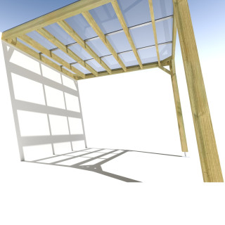 Pergola bois . couverture étanche transparente . 3m x 3m . livraison comprise