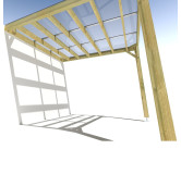 Pergola bois . couverture étanche transparente . 3m x 3m . livraison comprise