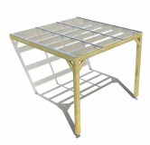 Pergola bois . couverture étanche transparente . 3m x 3m . livraison comprise