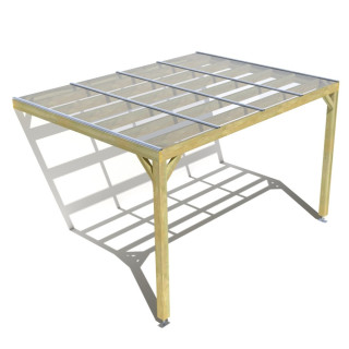 Pergola bois . couverture étanche transparente . 4m x 3m . livraison comprise