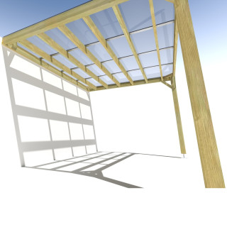 Pergola bois . couverture étanche transparente . 4m x 3m . livraison comprise