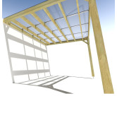 Pergola bois . couverture étanche transparente . 4m x 3m . livraison comprise