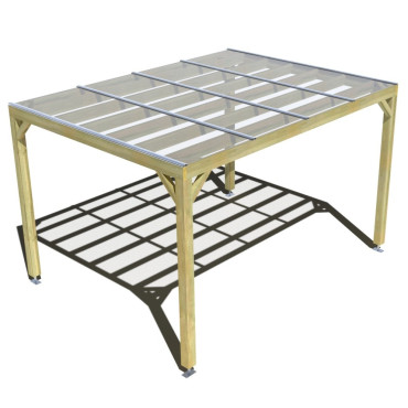 Pergola bois . couverture étanche transparente . 4m x 3m . livraison comprise