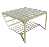 Pergola bois . couverture étanche transparente . 4m x 4m . livraison comprise