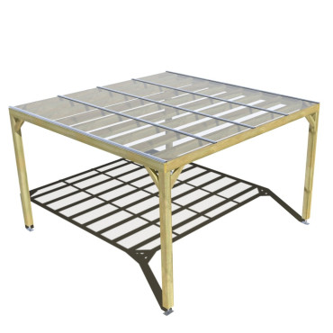 Pergola bois . couverture étanche transparente . 4m x 4m . livraison comprise