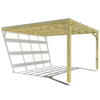 Pergola bois . couverture étanche transparente . 4m x 4m . livraison comprise