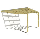 Pergola bois . couverture étanche transparente . 4m x 4m . livraison comprise