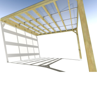 Pergola bois . couverture étanche transparente . 4m x 4m . livraison comprise
