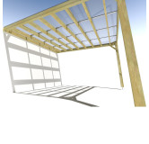 Pergola bois . couverture étanche transparente . 4m x 4m . livraison comprise
