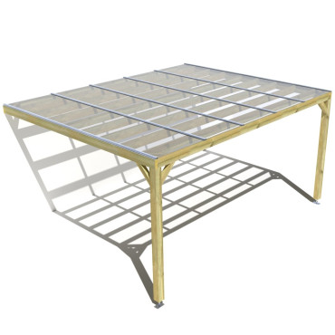 Pergola bois . couverture étanche transparente . 5m x 4m . livraison comprise