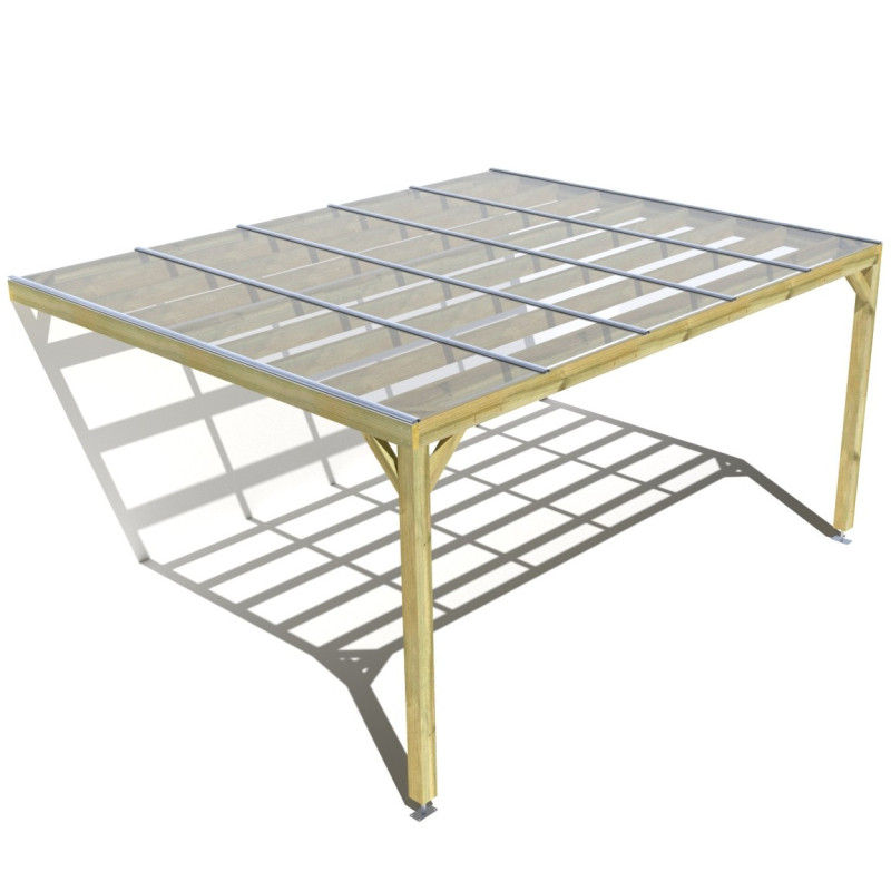 Pergola bois . couverture étanche transparente . 5m x 4m . livraison comprise