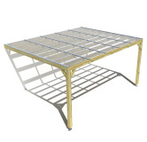 Pergola bois . couverture étanche transparente . 5m x 4m . livraison comprise