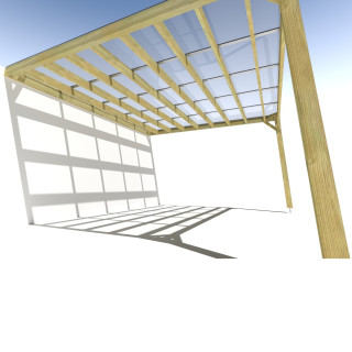 Pergola bois . couverture étanche transparente . 5m x 4m . livraison comprise