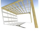 Pergola bois . couverture étanche transparente . 5m x 4m . livraison comprise