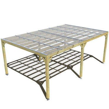 Pergola bois . couverture étanche transparente . 6m x 4m . livraison comprise