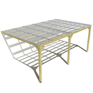 Pergola bois . couverture étanche transparente . 6m x 4m . livraison comprise
