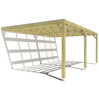 Pergola bois . couverture étanche transparente . 6m x 4m . livraison comprise