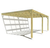 Pergola bois . couverture étanche transparente . 6m x 4m . livraison comprise