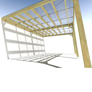 Pergola bois . couverture étanche transparente . 6m x 4m . livraison comprise