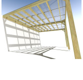 Pergola bois . couverture étanche transparente . 6m x 4m . livraison comprise