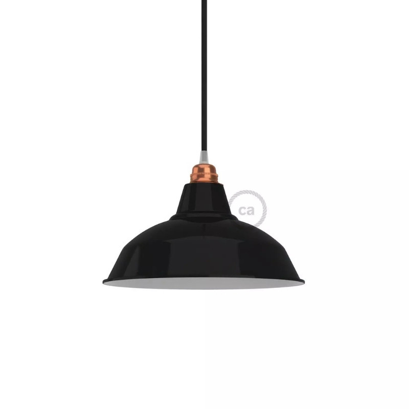 Abat-jour Bistrot E27 en métal peint, diamètre 30 cm